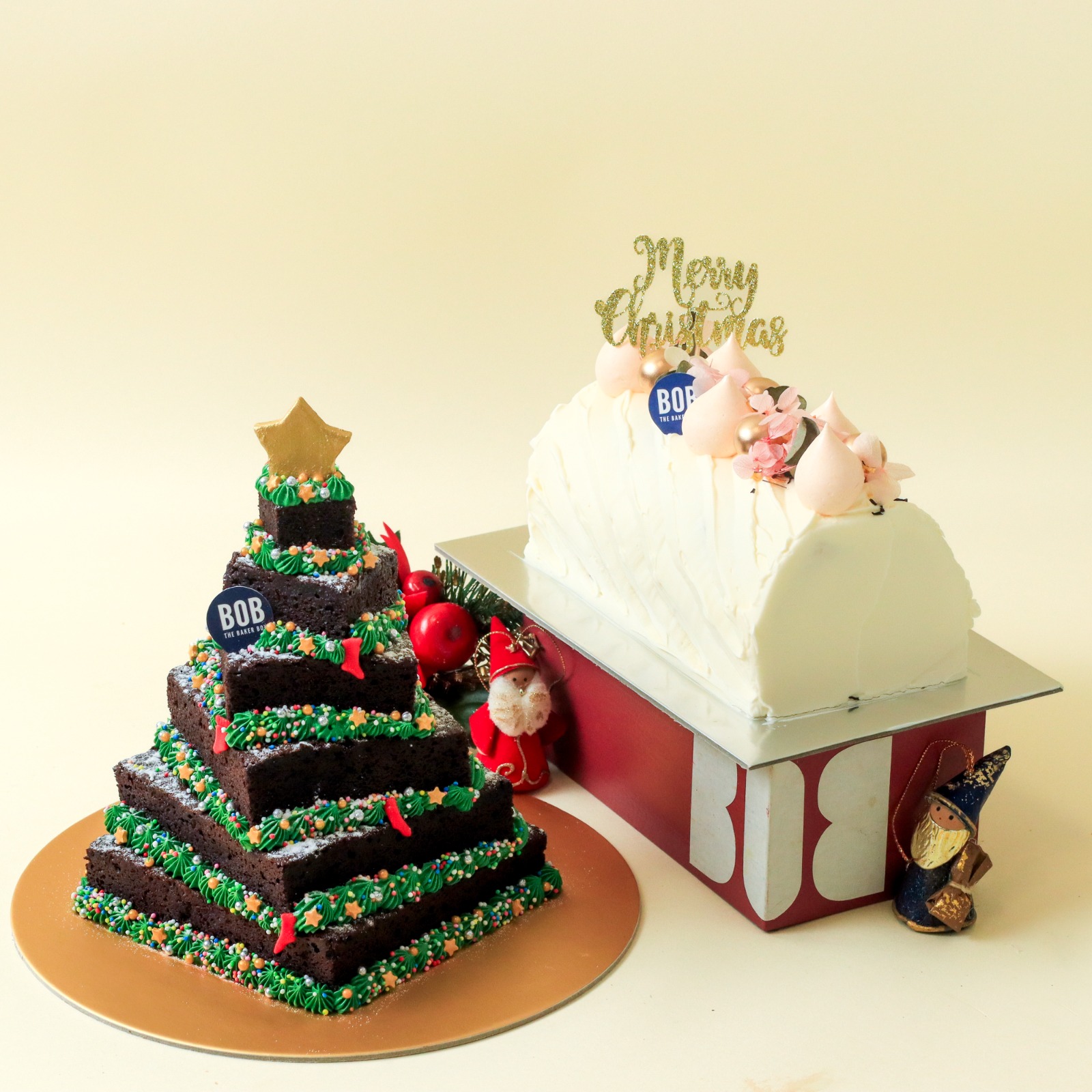 Christmas Log Cake and Tree Bundle